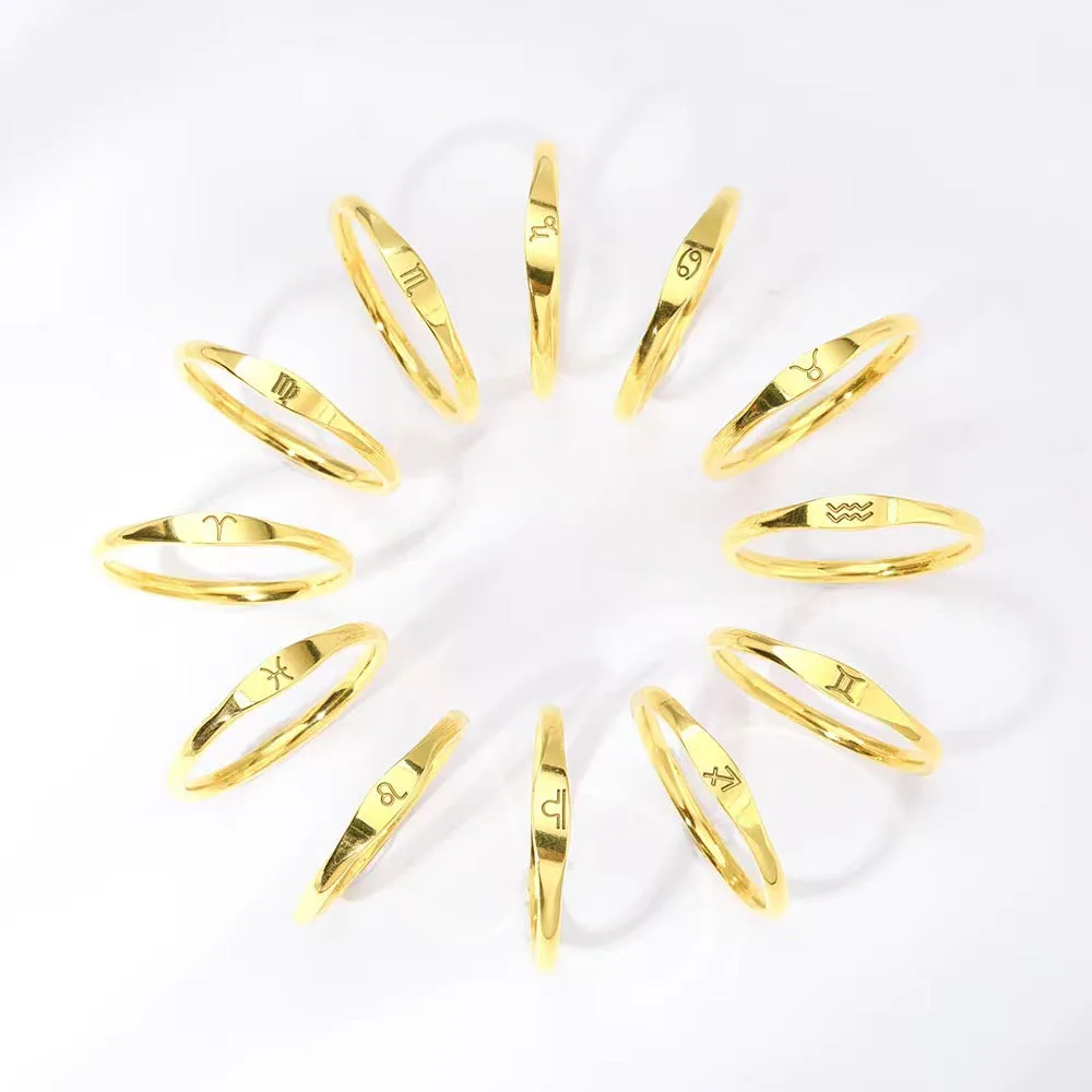 Fashion Jewelry High Quality Twelve Constellations Ring Stainless Steel Couples Ring For Women
Fashion Jewelry High Quality Twelve Constellations Ring Stainless Steel Couples Ring For Women