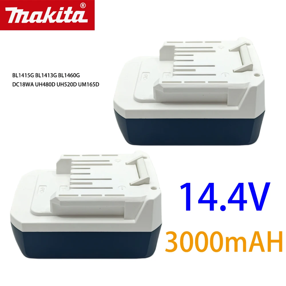 14.4V 3.0Ah Makita lithium battery BL1415G DF347D, HP347D JV143D models, tool compatible with MT070 and MT080
14.4V 3.0Ah Makita lithium battery BL1415G DF347D, HP347D JV143D models, tool compatible with MT070 and MT080