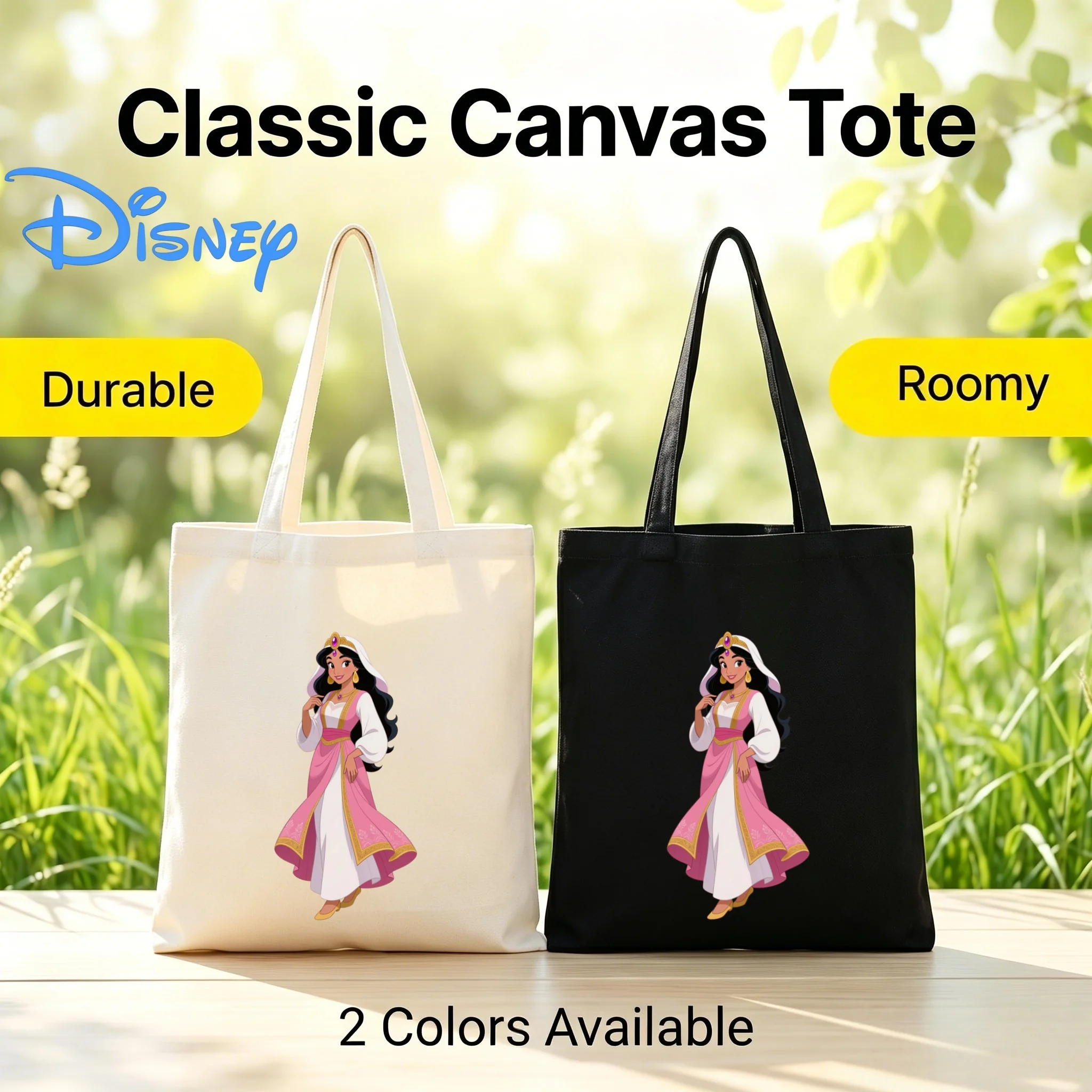 1PC Disney Aladdin Princess Jasmine in Pink Outfit Print Double-Sided Canvas Shoulder Bag Eco Handbag
1PC Disney Aladdin Princess Jasmine in Pink Outfit Print Double-Sided Canvas Shoulder Bag Eco Handbag