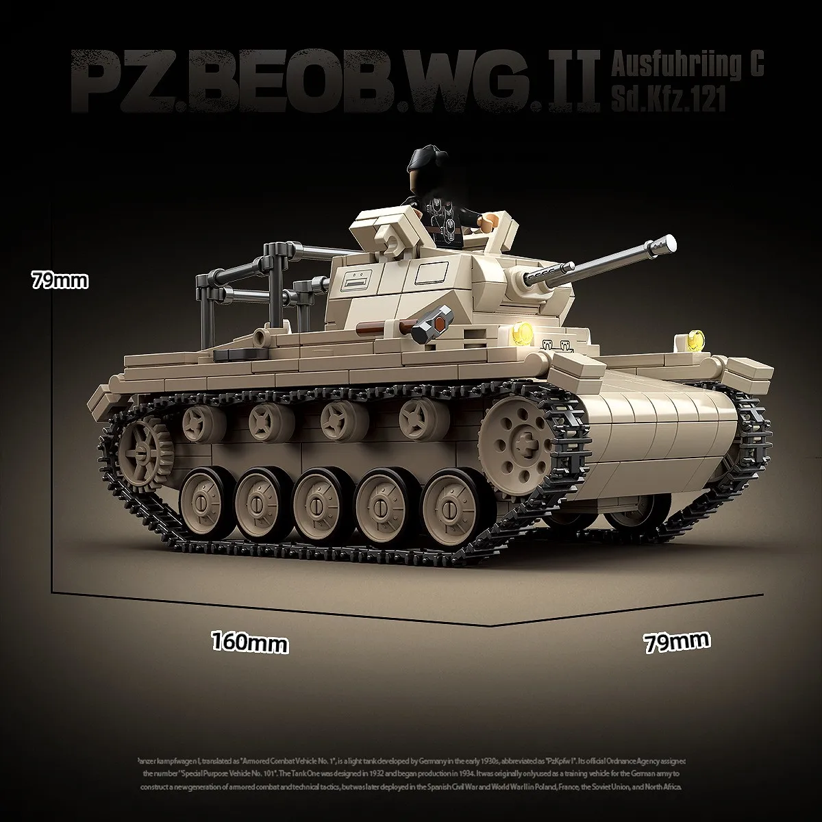 Немецкая танковая артиллерийская наблюдательная машина Panzer IIIC, конструктор, детская сборная модель, историческая игрушка, 658 деталей, №100275
Немецкая танковая артиллерийская наблюдательная машина Panzer IIIC, конструктор, детская сборная модель, историческая игрушка, 658 деталей, №100275