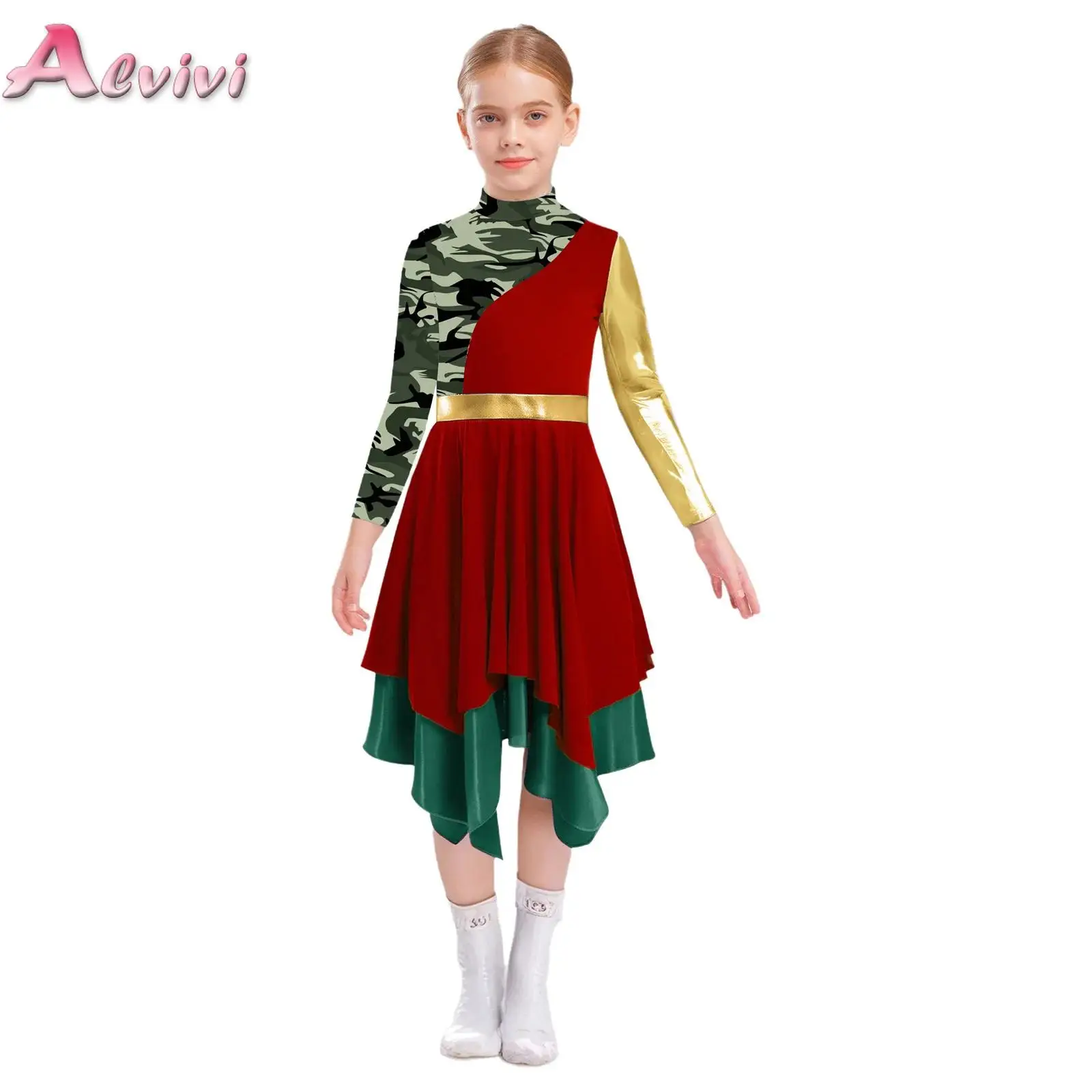 Kids Girls Liturgical Praise Dresses Printed Irregular Ballet Lyrical Dancewear Long Sleeve Worship Choir Performance Costume
Kids Girls Liturgical Praise Dresses Printed Irregular Ballet Lyrical Dancewear Long Sleeve Worship Choir Performance Costume