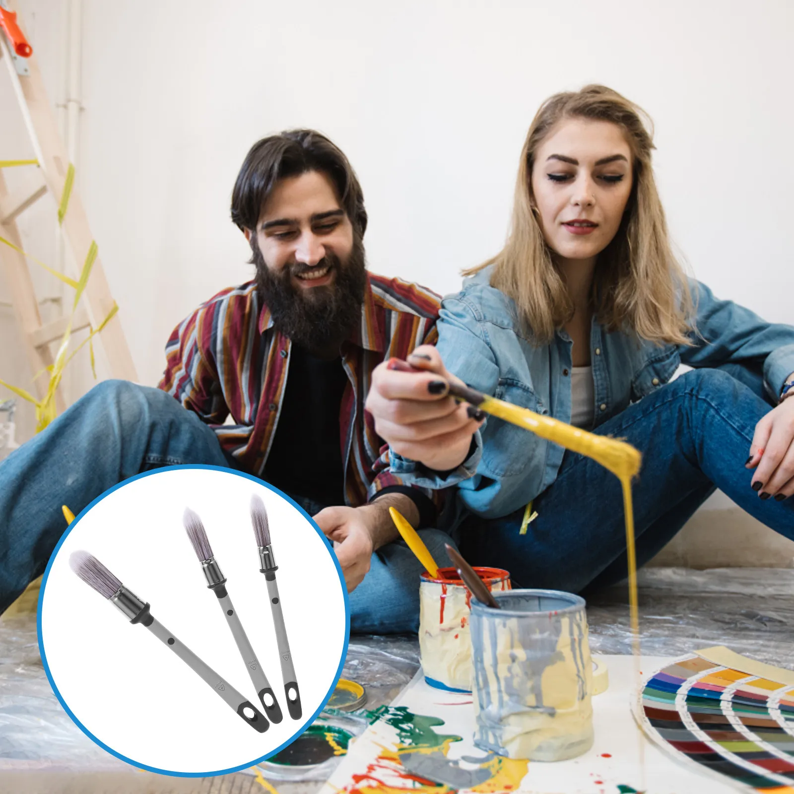 Набор из 3 кистей для рисования на стене с мягкой щетиной, портативные, многоразовые, с прочной деревянной ручкой, эргономичные кисти для живописи
Набор из 3 кистей для рисования на стене с мягкой щетиной, портативные, многоразовые, с прочной деревянной ручкой, эргономичные кисти для живописи