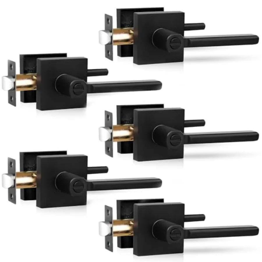 Privacy Door Levers, Black Door Handles Heavy Duty Bed and Bath Door Knobs Interior Keyless Door Locksets, Reversible for Left
Privacy Door Levers, Black Door Handles Heavy Duty Bed and Bath Door Knobs Interior Keyless Door Locksets, Reversible for Left