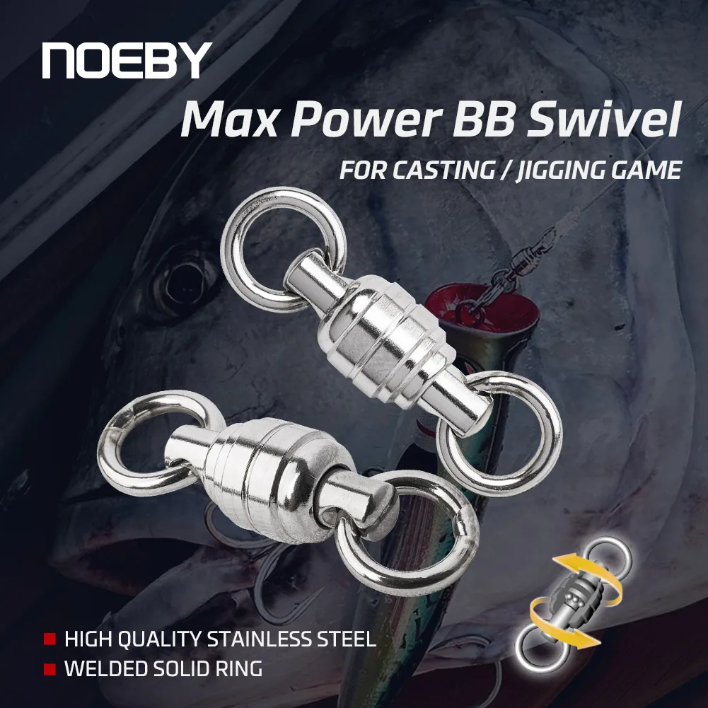 Noeby Max Power BB Swivel Welded Solid Ring High Quality Stainless Steel For Casting Jigging Game for Tuna GT Fishing Swivel 
Noeby Max Power BB Swivel Welded Solid Ring High Quality Stainless Steel For Casting Jigging Game for Tuna GT Fishing Swivel