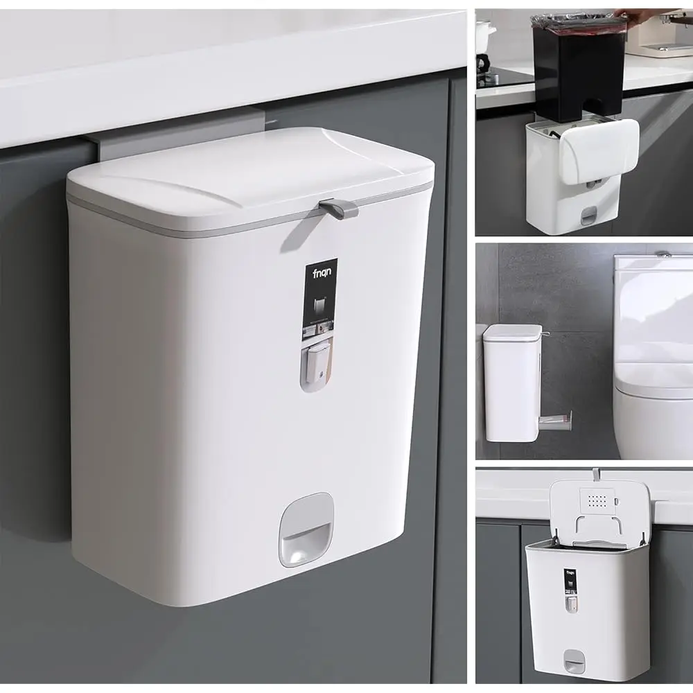 Trash Can with Lid,2.4 Gallon Small Trash Can,Hanging or Standing Plastic Compost Bin for Cupboard/Bedroom/Office/Camping/Ki
Trash Can with Lid,2.4 Gallon Small Trash Can,Hanging or Standing Plastic Compost Bin for Cupboard/Bedroom/Office/Camping/Ki