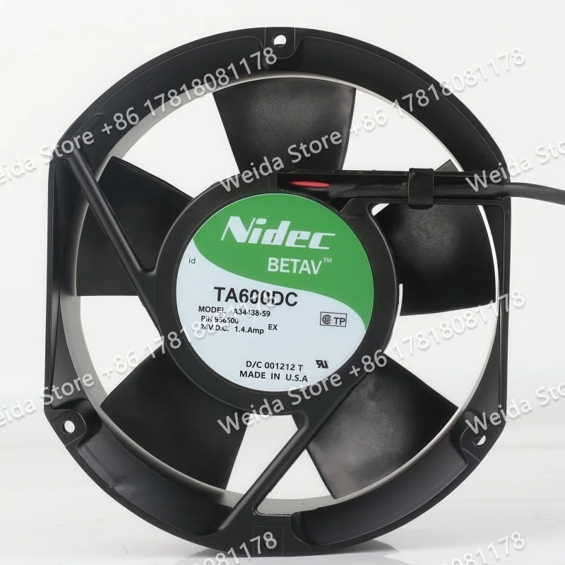 New Nidec DC 24V 1.4A 17251 High air volume 172X150X51MM UPS Power Supply 3-wire TA600DC A34438-59 Cooling Fan
New Nidec DC 24V 1.4A 17251 High air volume 172X150X51MM UPS Power Supply 3-wire TA600DC A34438-59 Cooling Fan