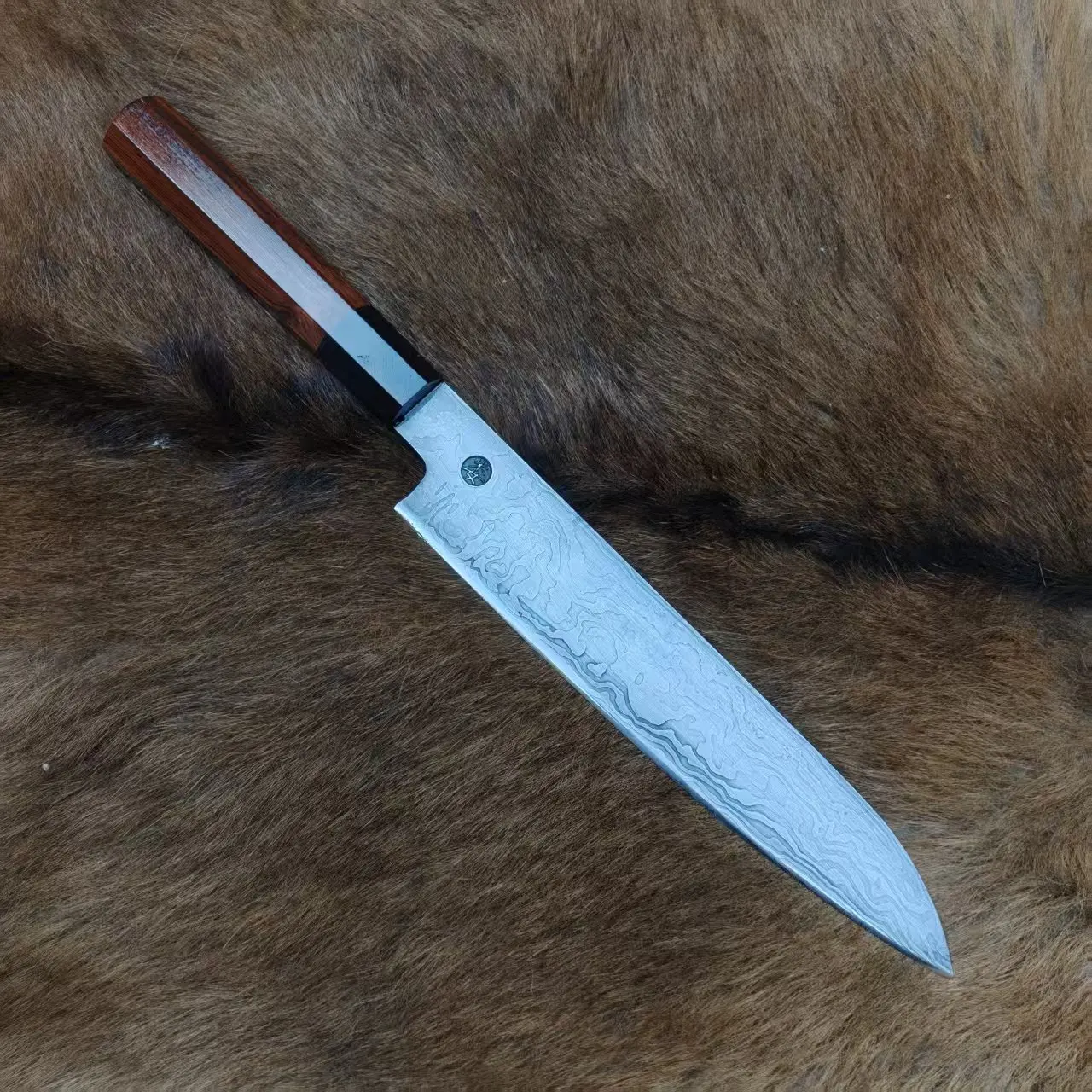 8.3 Inch Sashimi Knife Double-edged Blade Damascus Steel Wood Handle Chef Slicing Cleaver Handmade Forged Husa Kitchen Knife
8.3 Inch Sashimi Knife Double-edged Blade Damascus Steel Wood Handle Chef Slicing Cleaver Handmade Forged Husa Kitchen Knife