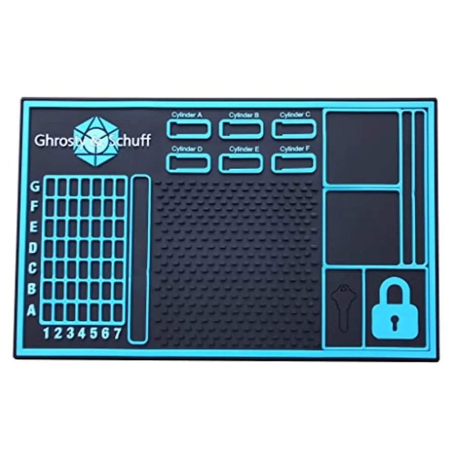 Rubber Work Mat for Lock Picking, Pinning Mat for Lock Picking Tools or Lock Smith Kits, Lockpicking Set Beginner, Lock Pinning