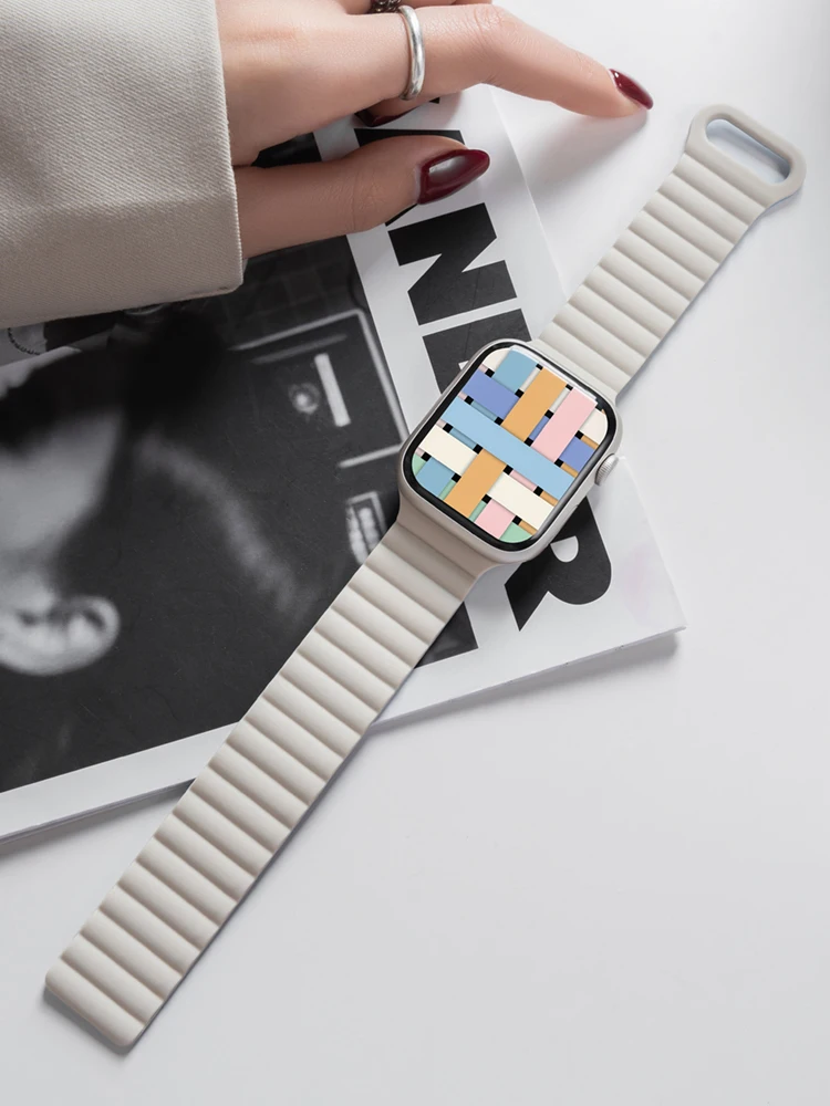 Silicone Magnetic Strap For Apple Watch Bands 46mm 45mm 38 49mm 40 42mm 41mm Bracelet iWatch Series ultra 2 10 9 6 5 7 8 se 44mm
Silicone Magnetic Strap For Apple Watch Bands 46mm 45mm 38 49mm 40 42mm 41mm Bracelet iWatch Series ultra 2 10 9 6 5 7 8 se 44mm