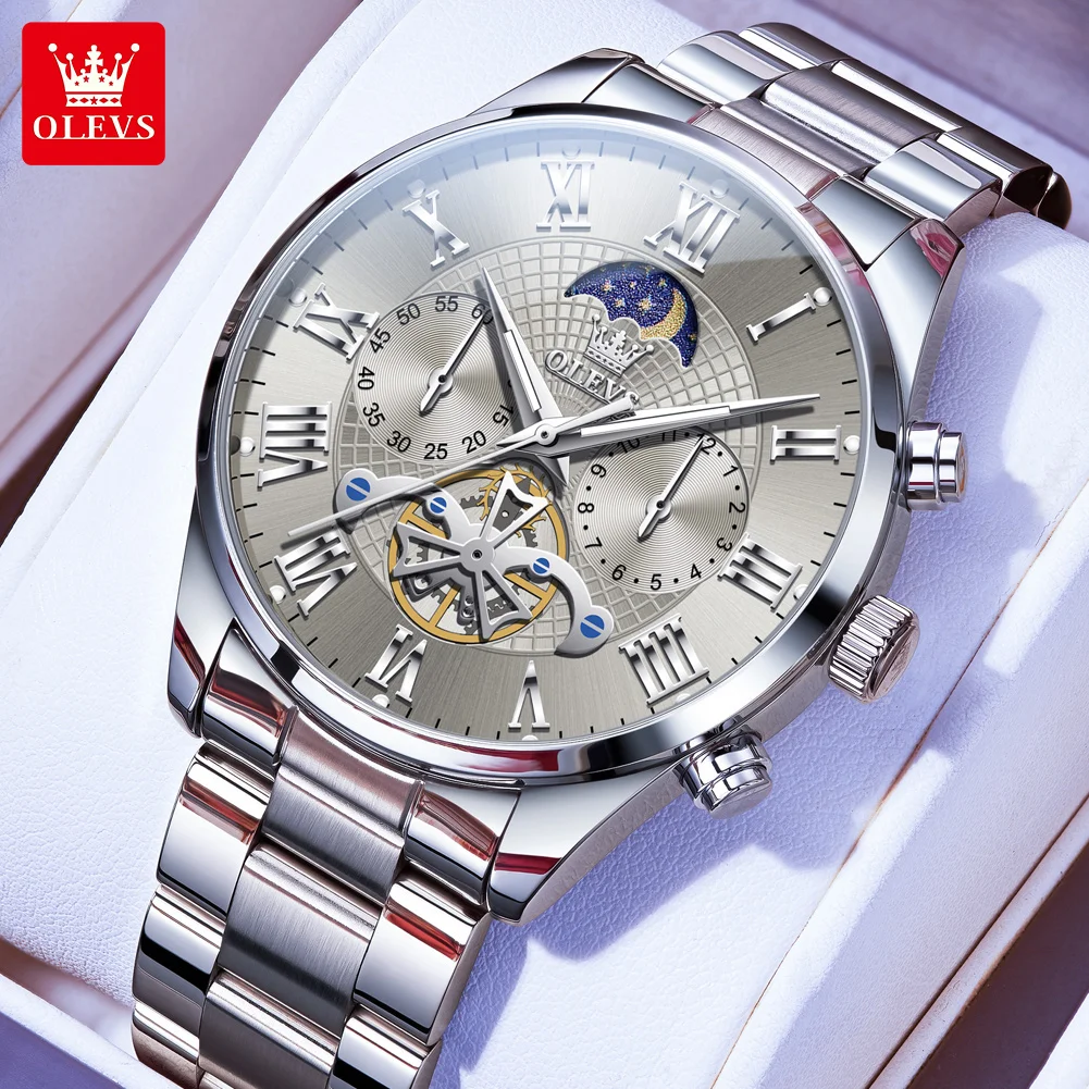 OLEVS New Original Men's Watches Moon Phase Waterproof Quartz Watch for Man Stainless Steel Waterproof Brand Watch Chronograph
OLEVS New Original Men's Watches Moon Phase Waterproof Quartz Watch for Man Stainless Steel Waterproof Brand Watch Chronograph