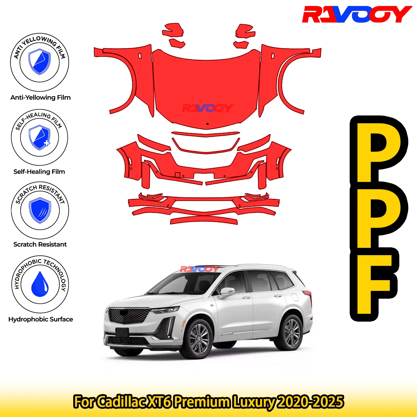 For Cadillac XT6 Premium Luxury 2020-2025 Glossy Matte Black Precut front PPF Kit Paint Protection Film
For Cadillac XT6 Premium Luxury 2020-2025 Glossy Matte Black Precut front PPF Kit Paint Protection Film