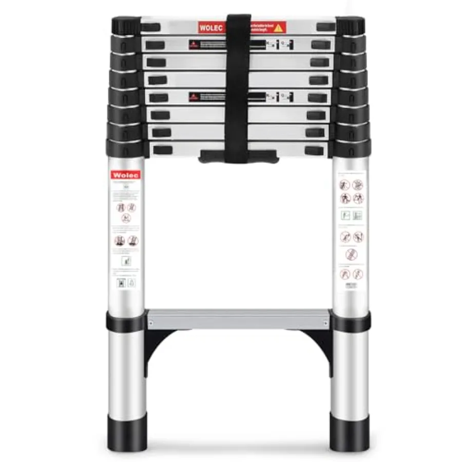 8.5 FT Telescoping Ladder, Adjustable Multi-Purpose Collapsible Extension with Stabilizers, Heavy Duty 330 lbs Max Capacity, Id
8.5 FT Telescoping Ladder, Adjustable Multi-Purpose Collapsible Extension with Stabilizers, Heavy Duty 330 lbs Max Capacity, Id