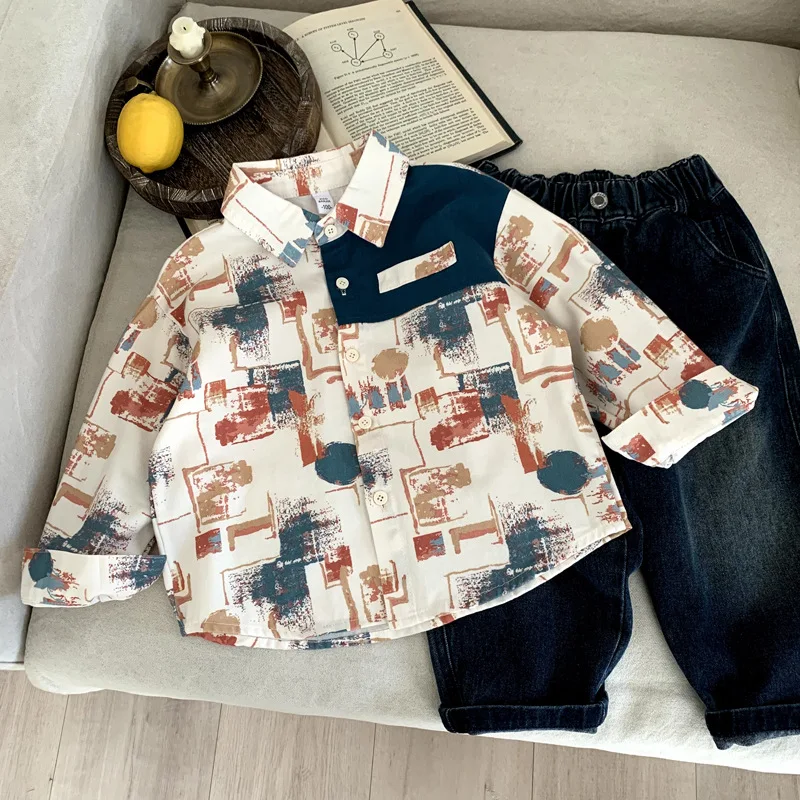 Childrens Outerwear Spring Autumn New Korean Edition Color Blocked Versatile Long Sleeved Shirt Fashionable and Casual Elegance
Childrens Outerwear Spring Autumn New Korean Edition Color Blocked Versatile Long Sleeved Shirt Fashionable and Casual Elegance