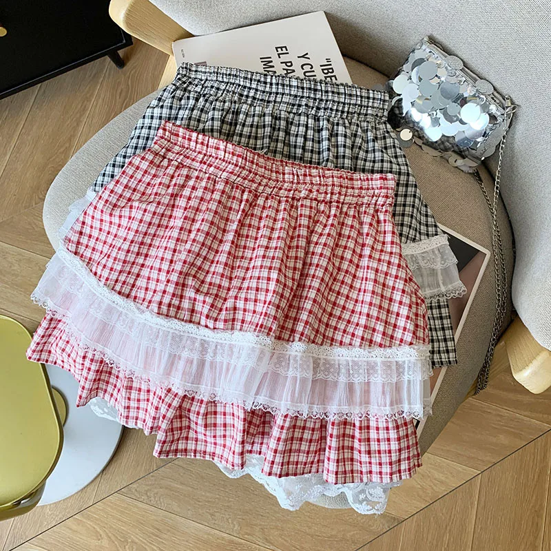Women's A-line Shorts Skirt Vintage Y2k Mini Skirt Harajuku Kawaii Pink Plaid Lace Skirts Fashion 2000s Cutecore Clothes Summer
Women's A-line Shorts Skirt Vintage Y2k Mini Skirt Harajuku Kawaii Pink Plaid Lace Skirts Fashion 2000s Cutecore Clothes Summer