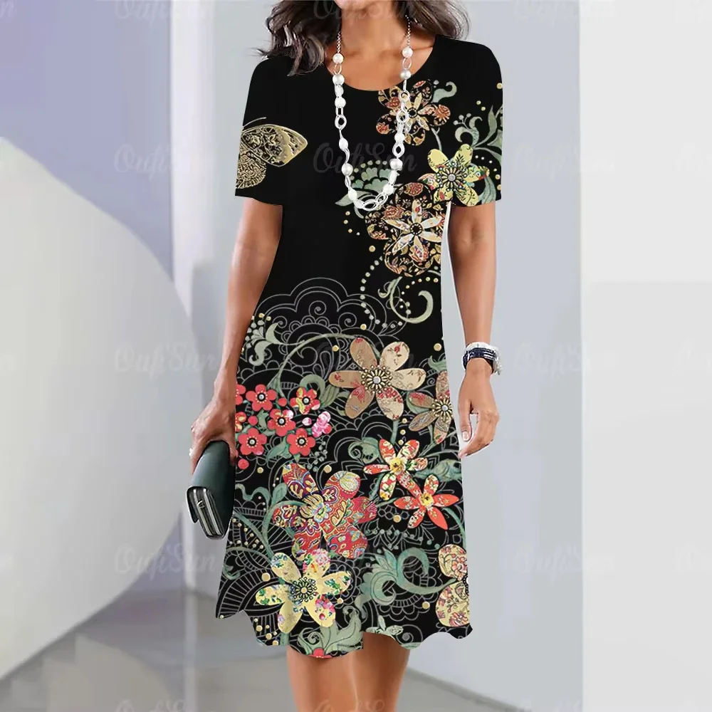 Женское повседневное платье с коротким рукавом и принтом бабочек и цветов, яркое фиолетово-розовое, с цветочным узором и бабочками, свободного кроя А-силуэта
Женское повседневное платье с коротким рукавом и принтом бабочек и цветов, яркое фиолетово-розовое, с цветочным узором и бабочками, свободного кроя А-силуэта