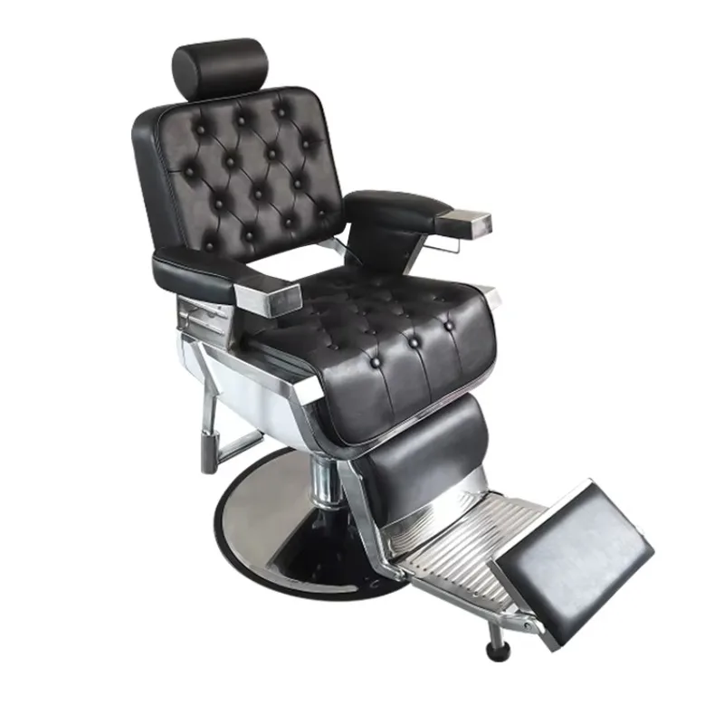 Barber shop with high-quality salon black polyurethane leather upholstered barber chair
Barber shop with high-quality salon black polyurethane leather upholstered barber chair