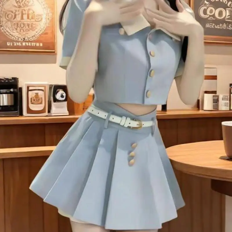 Women Summer 2 Piece Set Elegant Red Single Breasted Pocket Turn-down Collar Decorate Jacket Coat High Waist Pleated Skirt
Women Summer 2 Piece Set Elegant Red Single Breasted Pocket Turn-down Collar Decorate Jacket Coat High Waist Pleated Skirt
