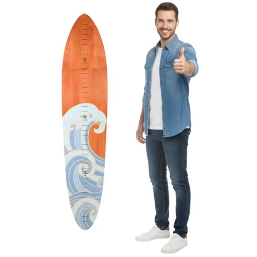 Novabright Wooden Surfboard Growth Chart for Wall Decor 57 Inch H Wood Surf Board Height Chart Measurement for Nursery Living R
Novabright Wooden Surfboard Growth Chart for Wall Decor 57 Inch H Wood Surf Board Height Chart Measurement for Nursery Living R
