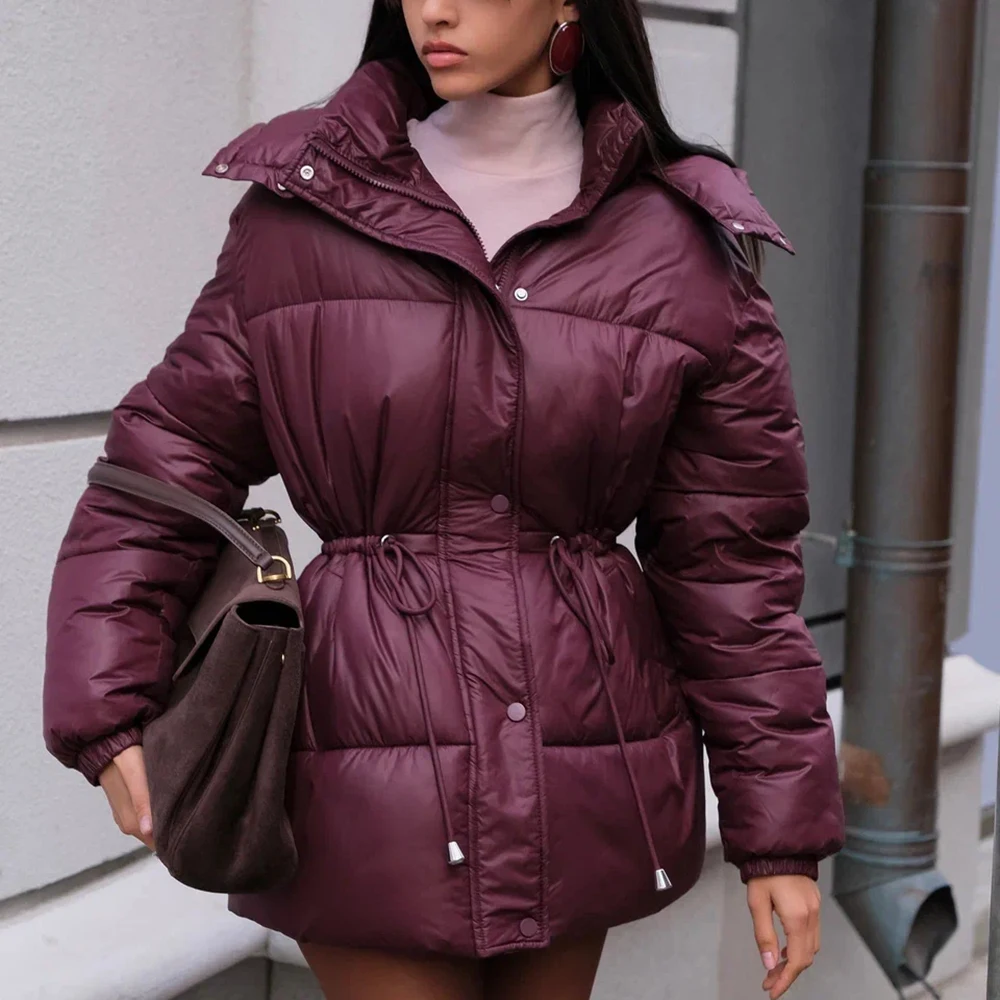 Talenza Hooded Parker Coat Women Solid Drawstring Waist Pocket Zipper Slim Quilted Coats Winter Casual Warm Office Lady Outwear
Talenza Hooded Parker Coat Women Solid Drawstring Waist Pocket Zipper Slim Quilted Coats Winter Casual Warm Office Lady Outwear