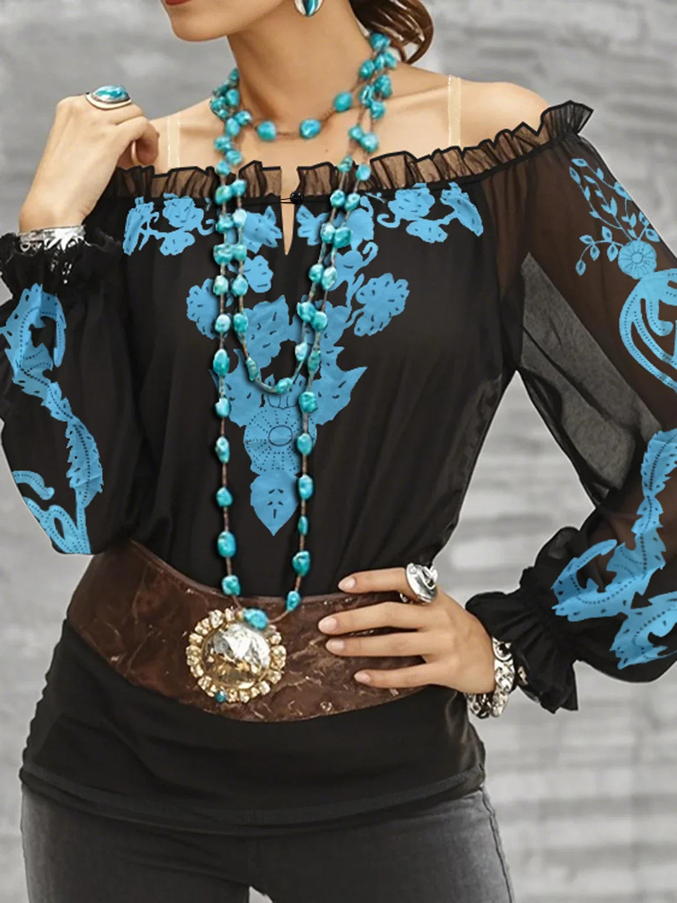 Blouse for Women Floral Pattern One Shoulder Boho Fashion Sexy Off Shoulder Ruffles Long Sleeve Shirt Blouses Ladies Summer Tops
Blouse for Women Floral Pattern One Shoulder Boho Fashion Sexy Off Shoulder Ruffles Long Sleeve Shirt Blouses Ladies Summer Tops