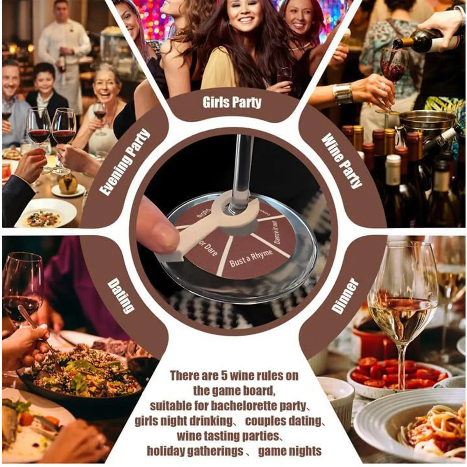 Drink Roulette 24 Pieces Fun Drinking Games for Adults Wheel Interactive Board Toys Wine Glass Naughty Party Supplies
Drink Roulette 24 Pieces Fun Drinking Games for Adults Wheel Interactive Board Toys Wine Glass Naughty Party Supplies