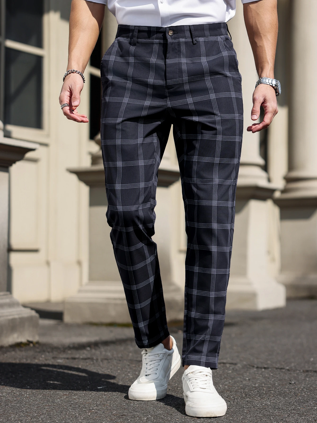 Men's Plaid Tapered Cropped Formal Pants Spring Autumn Slim Fit Business Casual Dress Pants Men Stretch Checkered Suit Trousers
Men's Plaid Tapered Cropped Formal Pants Spring Autumn Slim Fit Business Casual Dress Pants Men Stretch Checkered Suit Trousers