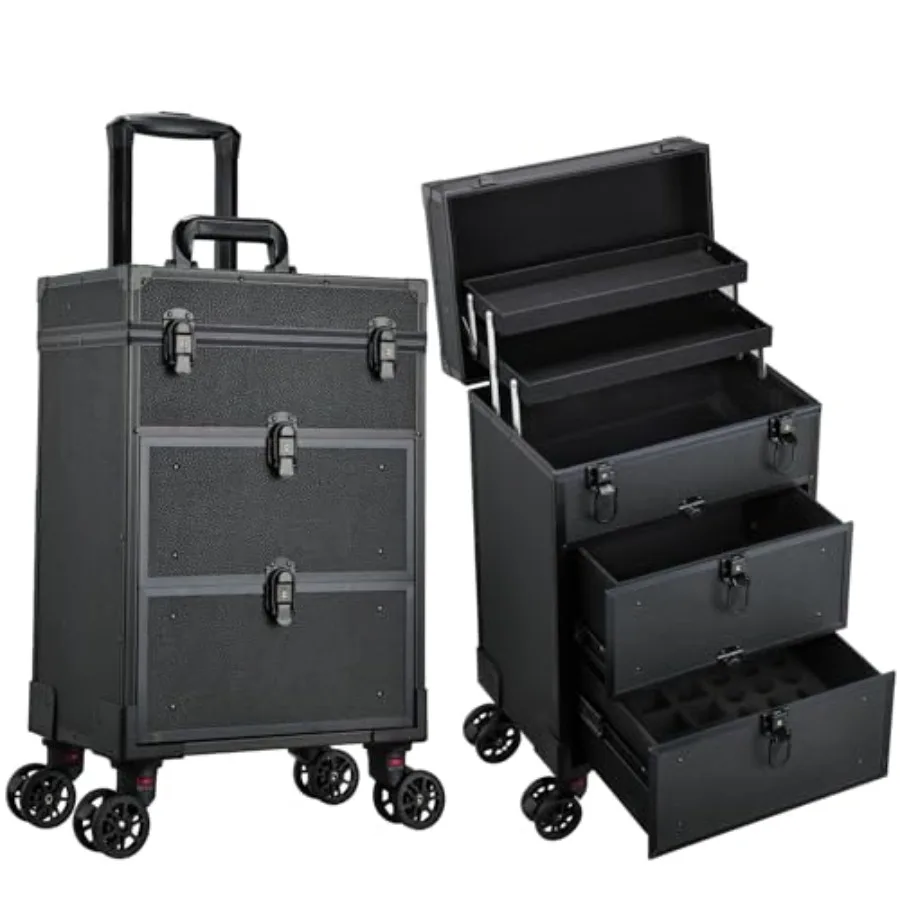 Rolling Makeup Train Case with 2 Large Drawers Cosmetology Case on Wheels Nail Carts Organizer Case Make Up Artist Tattoo Trave
Rolling Makeup Train Case with 2 Large Drawers Cosmetology Case on Wheels Nail Carts Organizer Case Make Up Artist Tattoo Trave