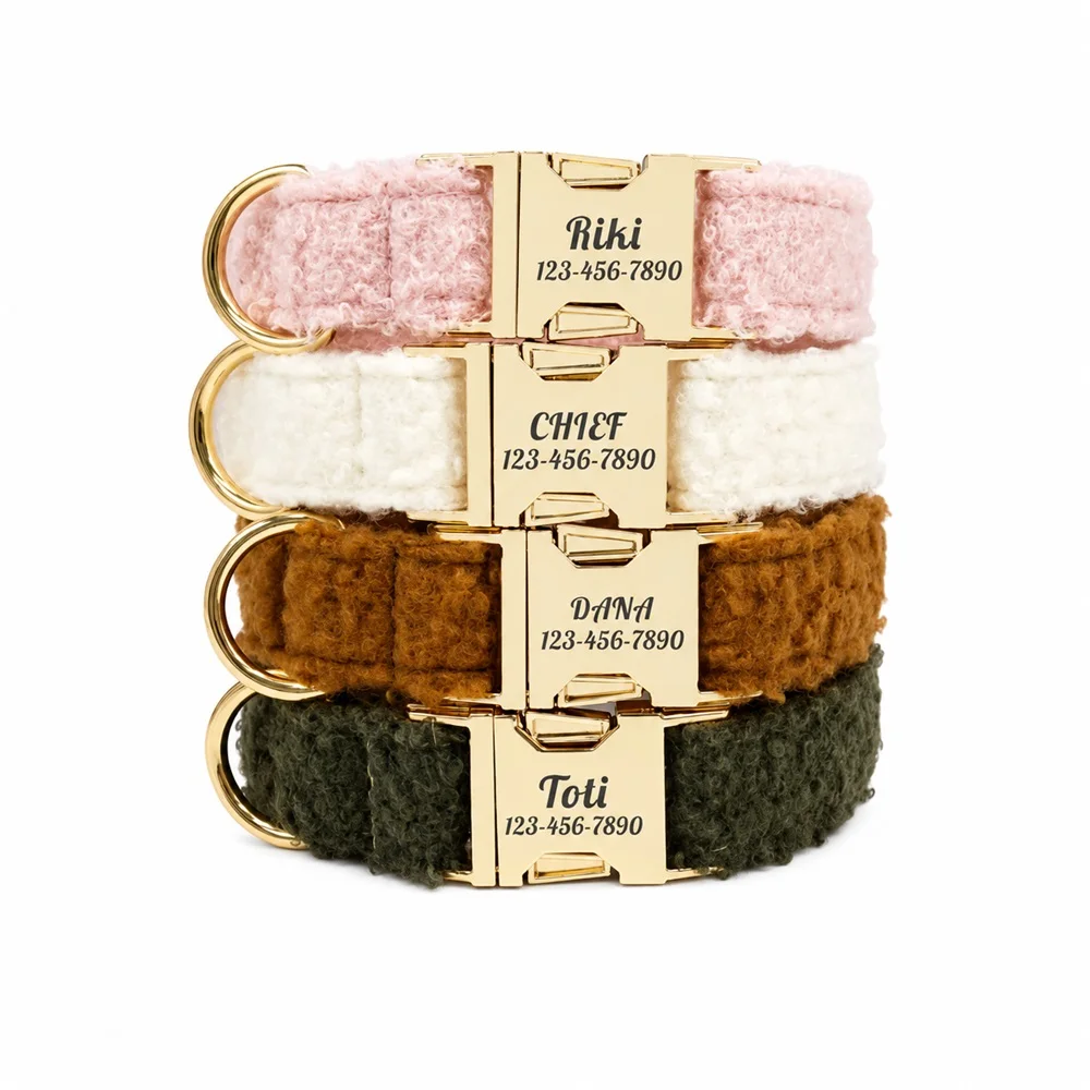 Personalized Dog Collar with Free Engraving, Matching Pet Leash,Customzied Contacts Metal Buckle,Teddy Fleece Winter Pet Collar
Personalized Dog Collar with Free Engraving, Matching Pet Leash,Customzied Contacts Metal Buckle,Teddy Fleece Winter Pet Collar