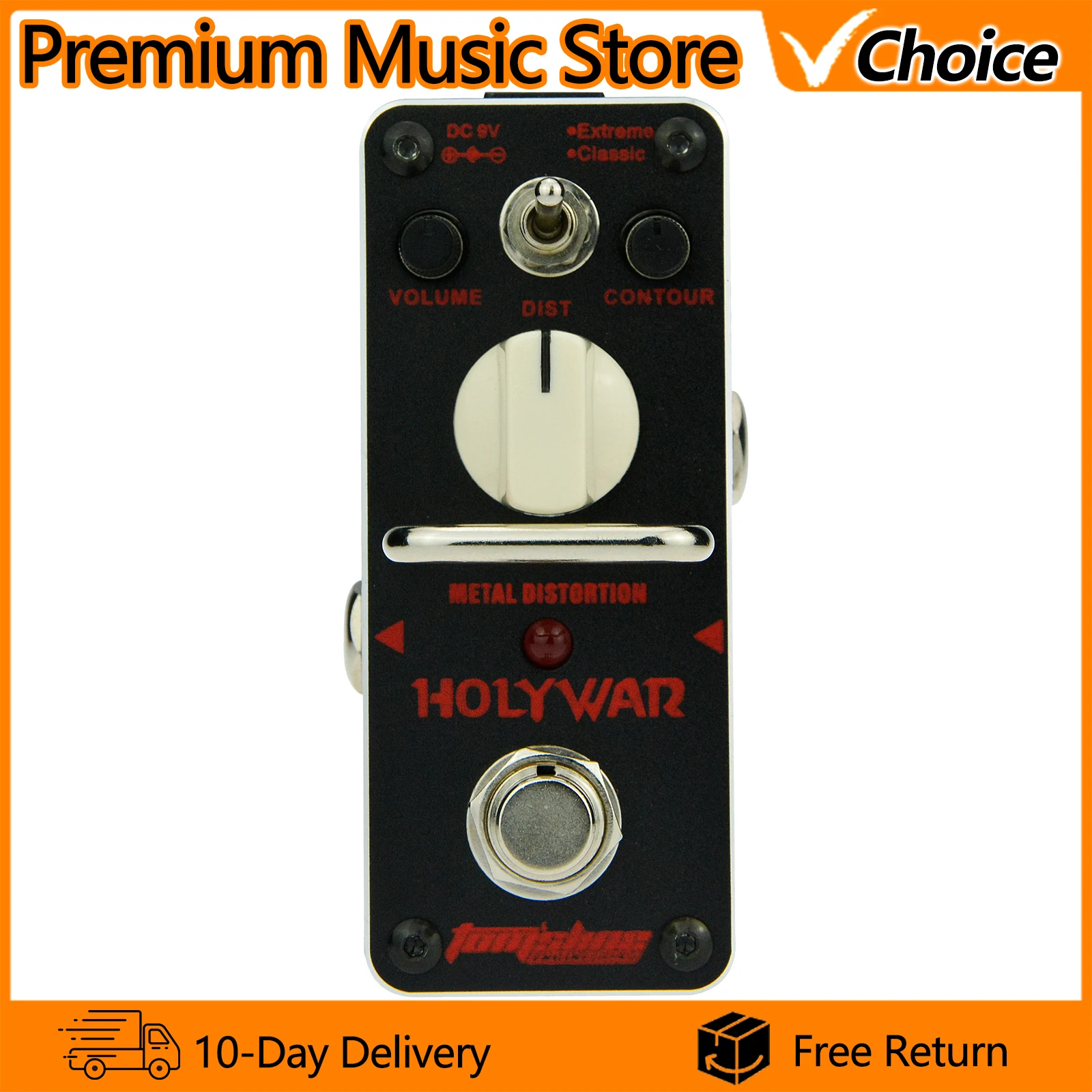 Электрогитарная педаль эффектов AROMA AHOR-3 Holy War Metal Distortion, True Bypass, запчасти и аксессуары для гитар
Электрогитарная педаль эффектов AROMA AHOR-3 Holy War Metal Distortion, True Bypass, запчасти и аксессуары для гитар