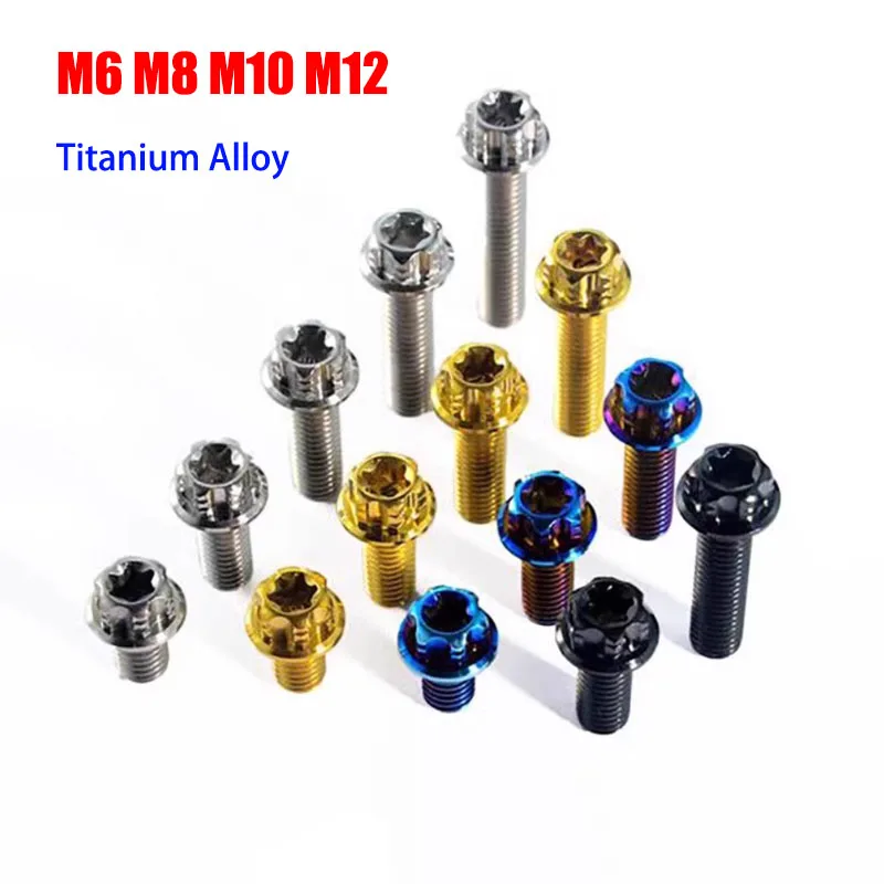 1Pcs Titanium Bolt M6 M8 M10 M12 Torx Flange Head for Motorcycle Modification Decoration Length 10mm-90mm
1Pcs Titanium Bolt M6 M8 M10 M12 Torx Flange Head for Motorcycle Modification Decoration Length 10mm-90mm
