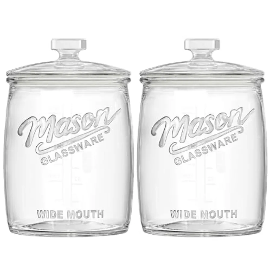 2 Pack Cookie Jar 1 Gallon Glass Jar with Airtight Lids - Large Wide Mouth Mason Jar for Kitchen Pantryand Laundry Room Glass A
2 Pack Cookie Jar 1 Gallon Glass Jar with Airtight Lids - Large Wide Mouth Mason Jar for Kitchen Pantryand Laundry Room Glass A