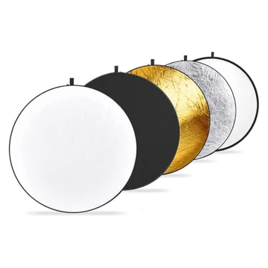 51 Inch/130 Centimeter Light Reflector Diffuser 5 in 1 Collapsible Multi Disc with Bag - Translucent Silver Gold White and Blac
51 Inch/130 Centimeter Light Reflector Diffuser 5 in 1 Collapsible Multi Disc with Bag - Translucent Silver Gold White and Blac