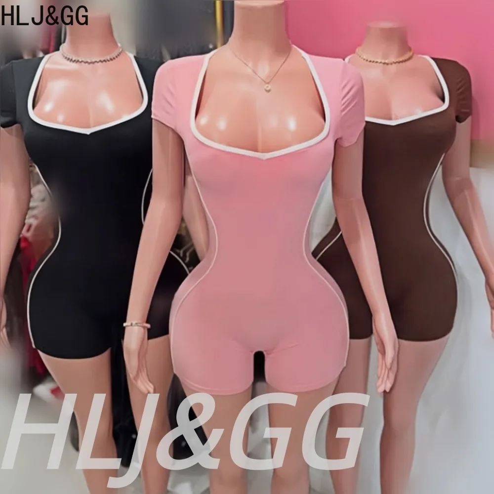 HLJ&GG High Quality Casual Stretchy Sporty One Piece Rompers Women V Neck Short Sleeve Backless Slim Jumpsuits Fashion Overalls
HLJ&GG High Quality Casual Stretchy Sporty One Piece Rompers Women V Neck Short Sleeve Backless Slim Jumpsuits Fashion Overalls