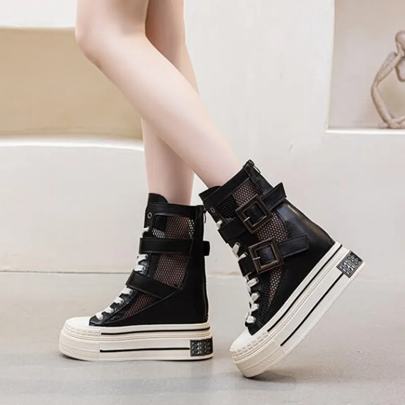12CM Hollow Genuine Leather Summer Breathable Buckle Wedge Platform Wedge ZIP Fashion Sandals Casual Knee High Ankle Boots Shoes
12CM Hollow Genuine Leather Summer Breathable Buckle Wedge Platform Wedge ZIP Fashion Sandals Casual Knee High Ankle Boots Shoes