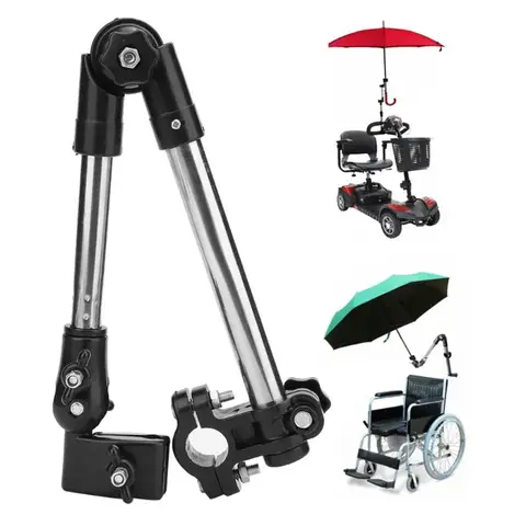 1pc 360 Degree Rotatable Bicycle and Wheelchair Umbrella Stand Adjustable Outdoor Sun Stand Foldable Sun Crown