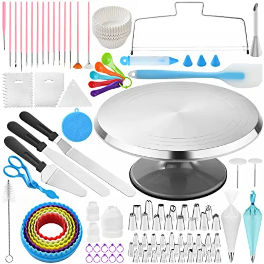 300 PCS Cake Decorating Kit Cake Decoration Supplies Baking Accessories Tools Set Cake Turntable Stand Frosting Piping Bags Ici
300 PCS Cake Decorating Kit Cake Decoration Supplies Baking Accessories Tools Set Cake Turntable Stand Frosting Piping Bags Ici