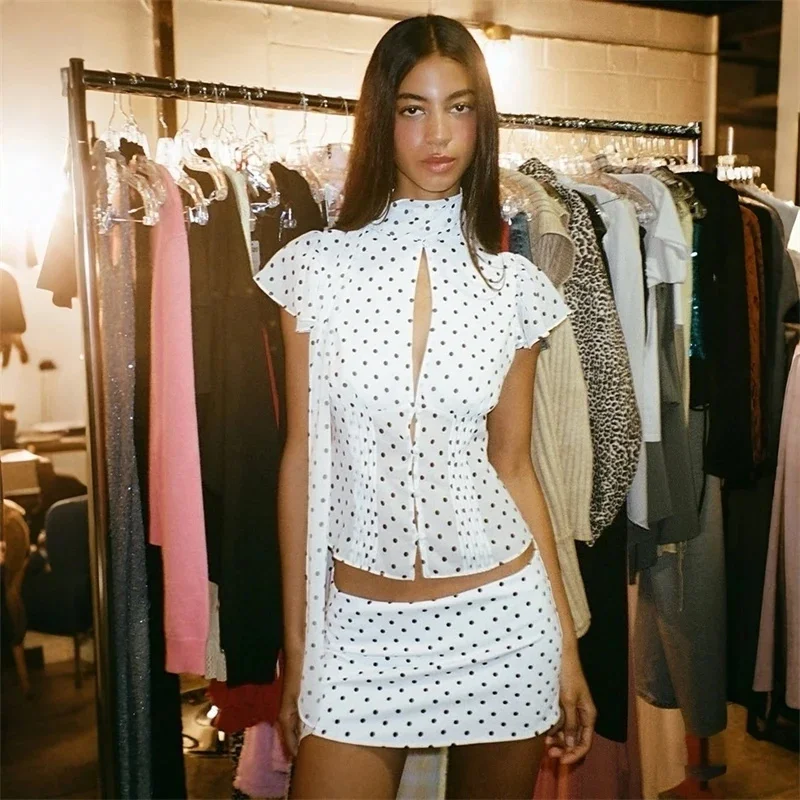 Polka Dot Printed Chiffon Top, French Elegant Bubble Sleeve Shirt, Low Waist, Hip Hugging Polka Dot Skirt Pants
Polka Dot Printed Chiffon Top, French Elegant Bubble Sleeve Shirt, Low Waist, Hip Hugging Polka Dot Skirt Pants