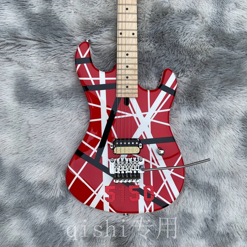 eddie van halen 5150 Electric guitar, white striped red electric guitar Floyd Rose vibrato bridge,in stock
eddie van halen 5150 Electric guitar, white striped red electric guitar Floyd Rose vibrato bridge,in stock