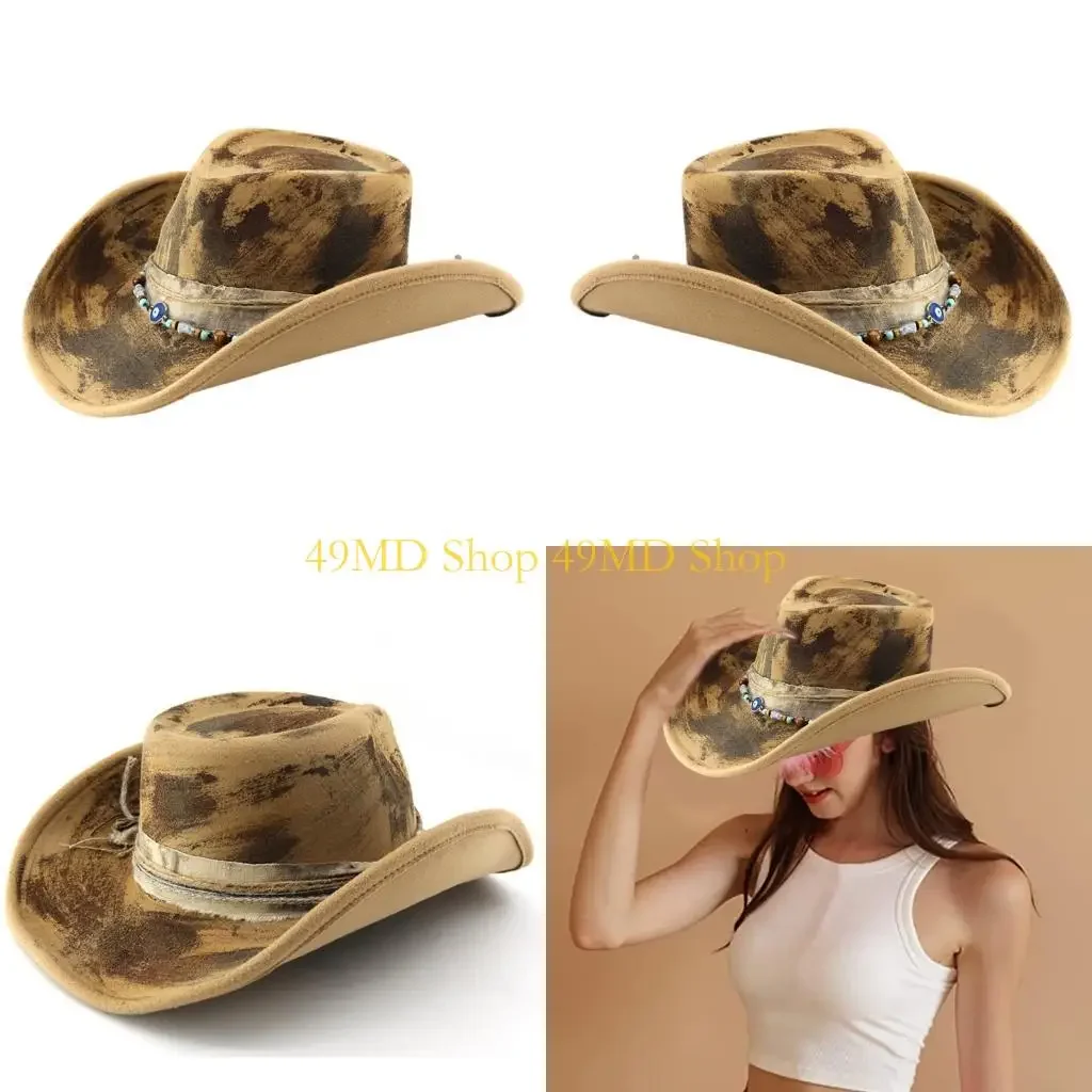 49MD Unisex Cowboy Hats With Distressed Design Durable Textile Vintage Painted Hat
49MD Unisex Cowboy Hats With Distressed Design Durable Textile Vintage Painted Hat