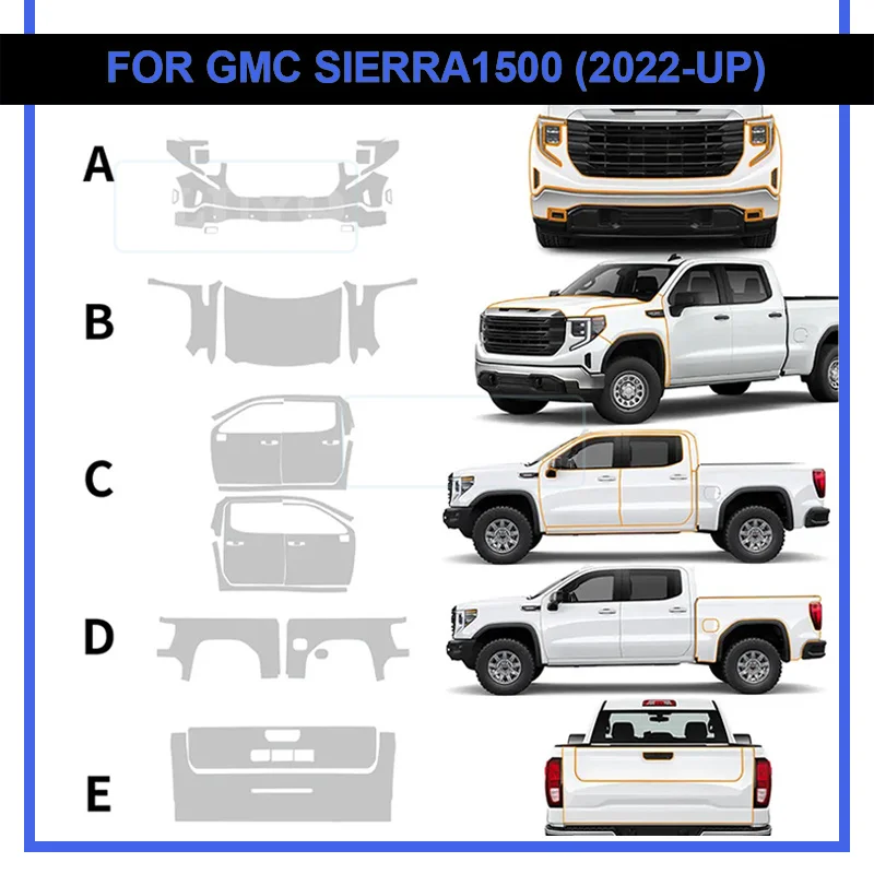Car Paint Protection Film for GMC Sierra 1500 2022-2025 Accessories Body Sticker Bra Kit Transparent Anti-scratch Decal Styling
Car Paint Protection Film for GMC Sierra 1500 2022-2025 Accessories Body Sticker Bra Kit Transparent Anti-scratch Decal Styling