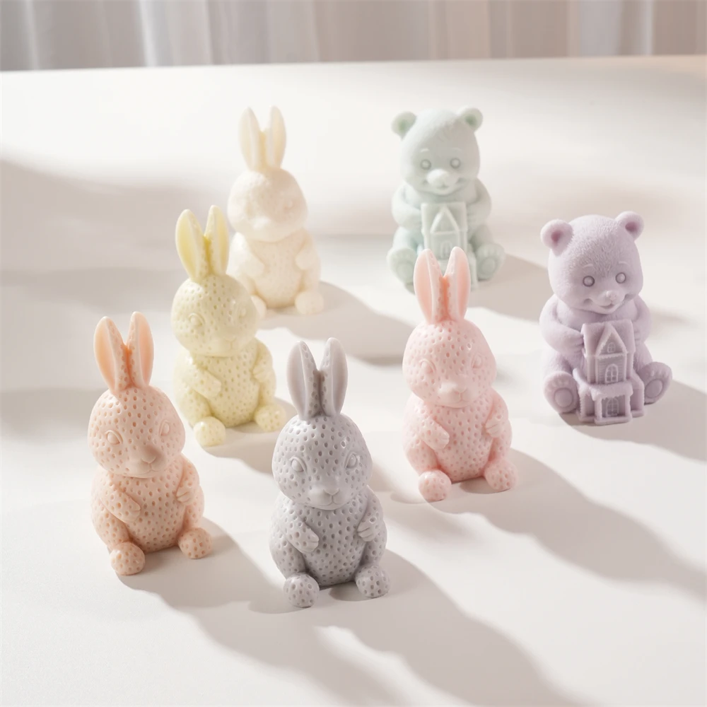Easter Rabbit Candle Mold Strawberry Bunny Candle Silicone Mold Bear Hold House Silicone Soy Wax Mould DIY Home Decoration
Easter Rabbit Candle Mold Strawberry Bunny Candle Silicone Mold Bear Hold House Silicone Soy Wax Mould DIY Home Decoration