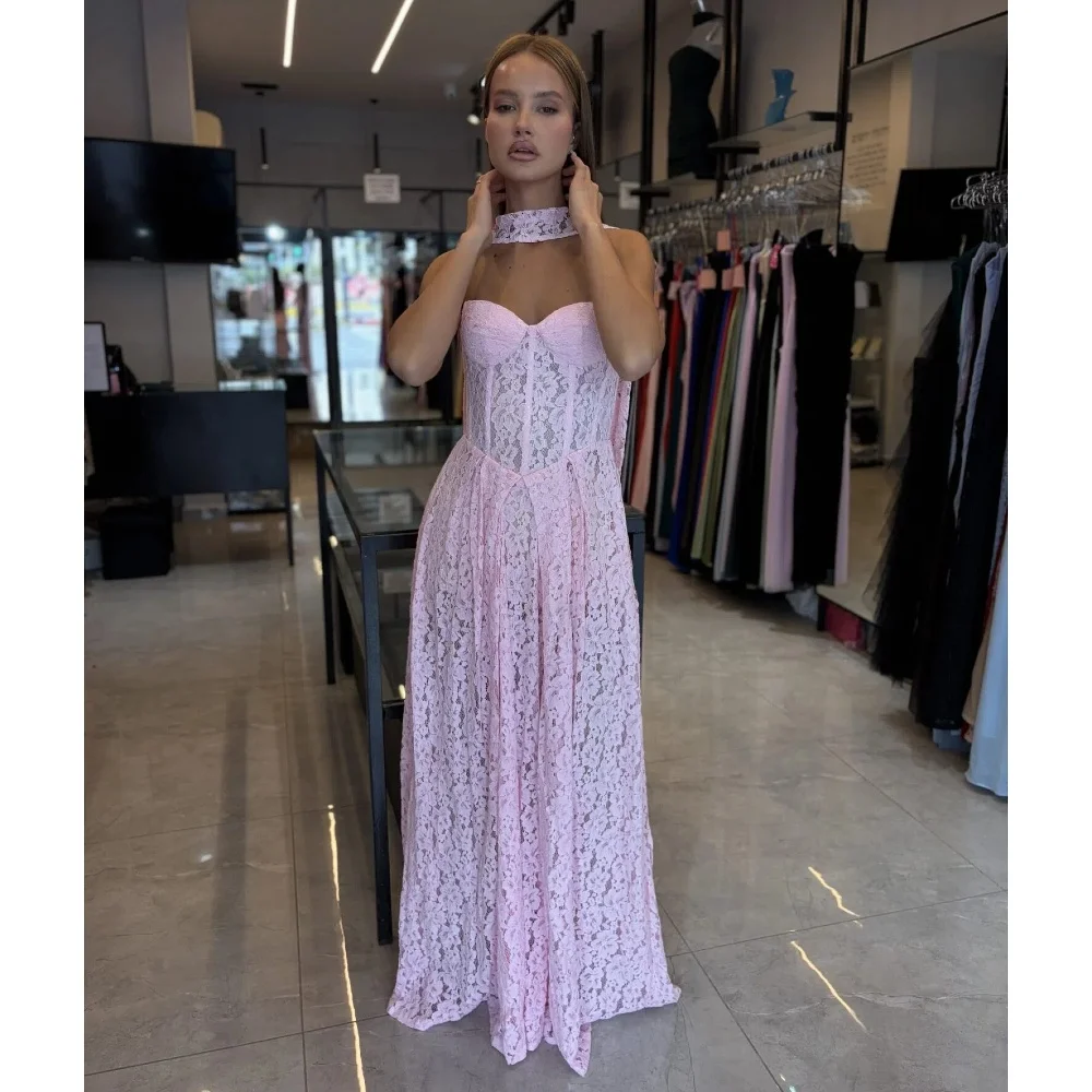 Charming Pink A Line Evening Dresses Sweetheart Full Lace Women Prom Gowns Floor Length Customized Special Occasion Dresses
Charming Pink A Line Evening Dresses Sweetheart Full Lace Women Prom Gowns Floor Length Customized Special Occasion Dresses