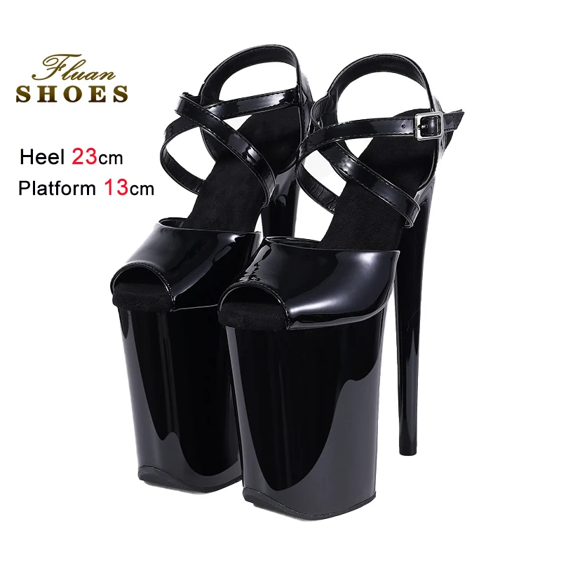 Extreme Black Peep Toe Thin high heel Gladiator Platform Sandals Women Summer Nightclub Stage Show Shoes 23CM Super High Heels
Extreme Black Peep Toe Thin high heel Gladiator Platform Sandals Women Summer Nightclub Stage Show Shoes 23CM Super High Heels