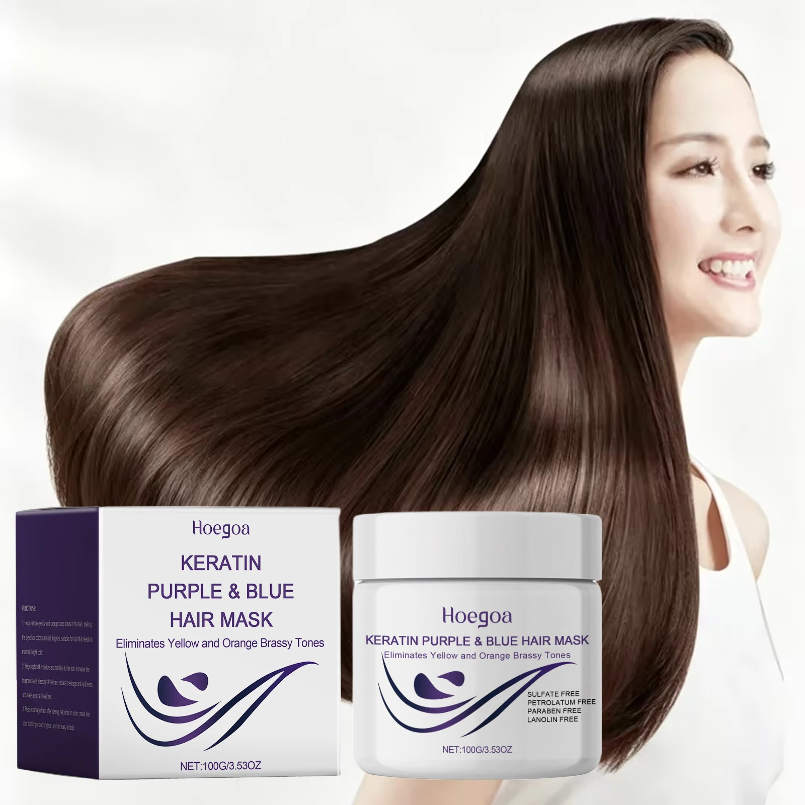 Keratin Purple Hair Mask Repair Damaged Frizzy Hair Anti-Brass Toning Soft Smooth Shiny Nutrition Lock Color Nourish Hair Mask
Keratin Purple Hair Mask Repair Damaged Frizzy Hair Anti-Brass Toning Soft Smooth Shiny Nutrition Lock Color Nourish Hair Mask