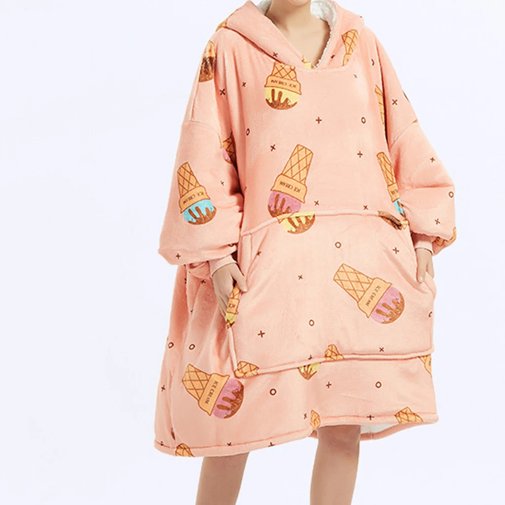 Casual Lambskin Plus Size Hoodie Cartoon Warm Blanket Hoodie Women Oversized Pockets Sweatshirt Fashion Long Sleeves Pajamas
Casual Lambskin Plus Size Hoodie Cartoon Warm Blanket Hoodie Women Oversized Pockets Sweatshirt Fashion Long Sleeves Pajamas