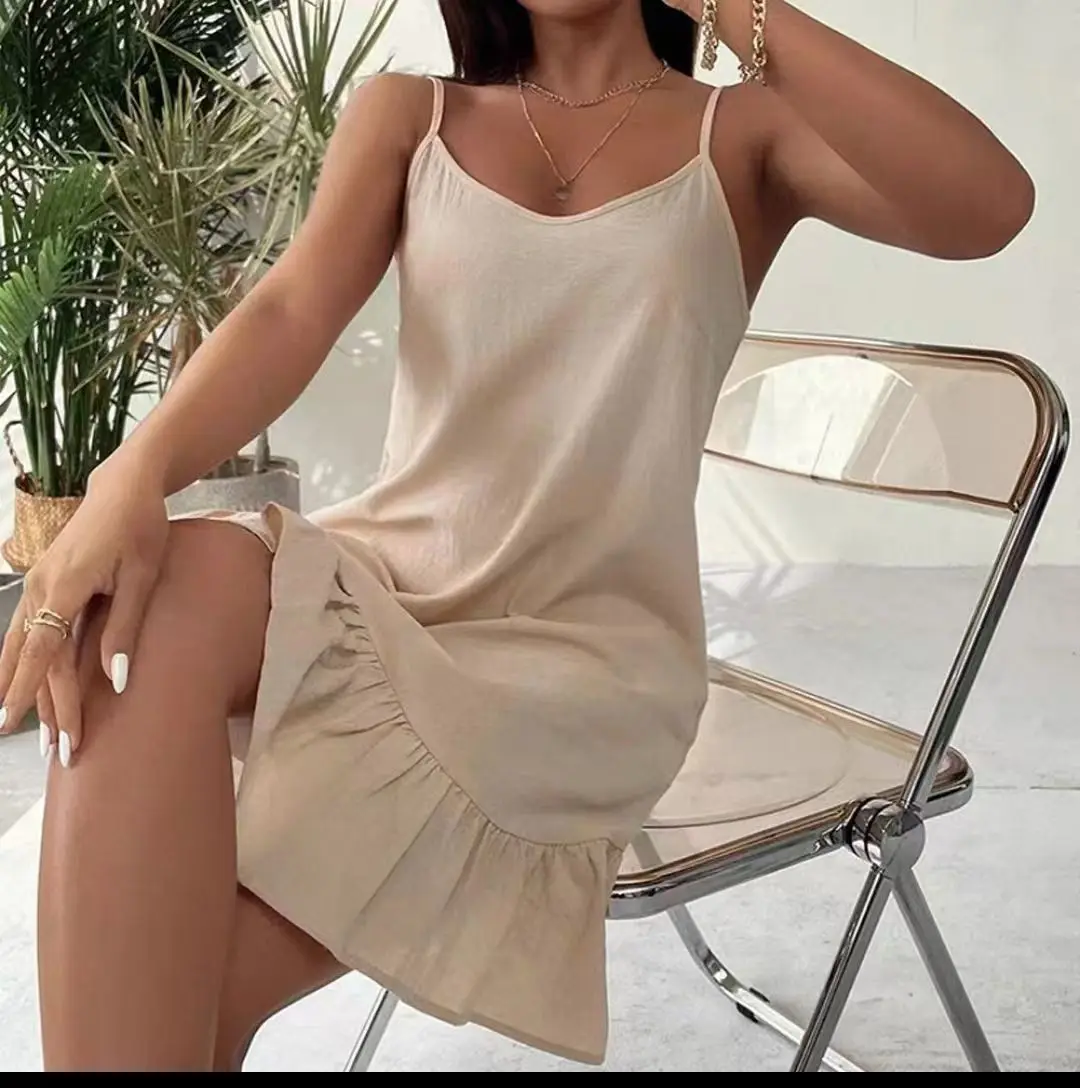 Y2k Camisole Dress Women Cotton Linen Casual Vacation Cute Strap Dresses Summer Trendy Beach Short Sundress
Y2k Camisole Dress Women Cotton Linen Casual Vacation Cute Strap Dresses Summer Trendy Beach Short Sundress