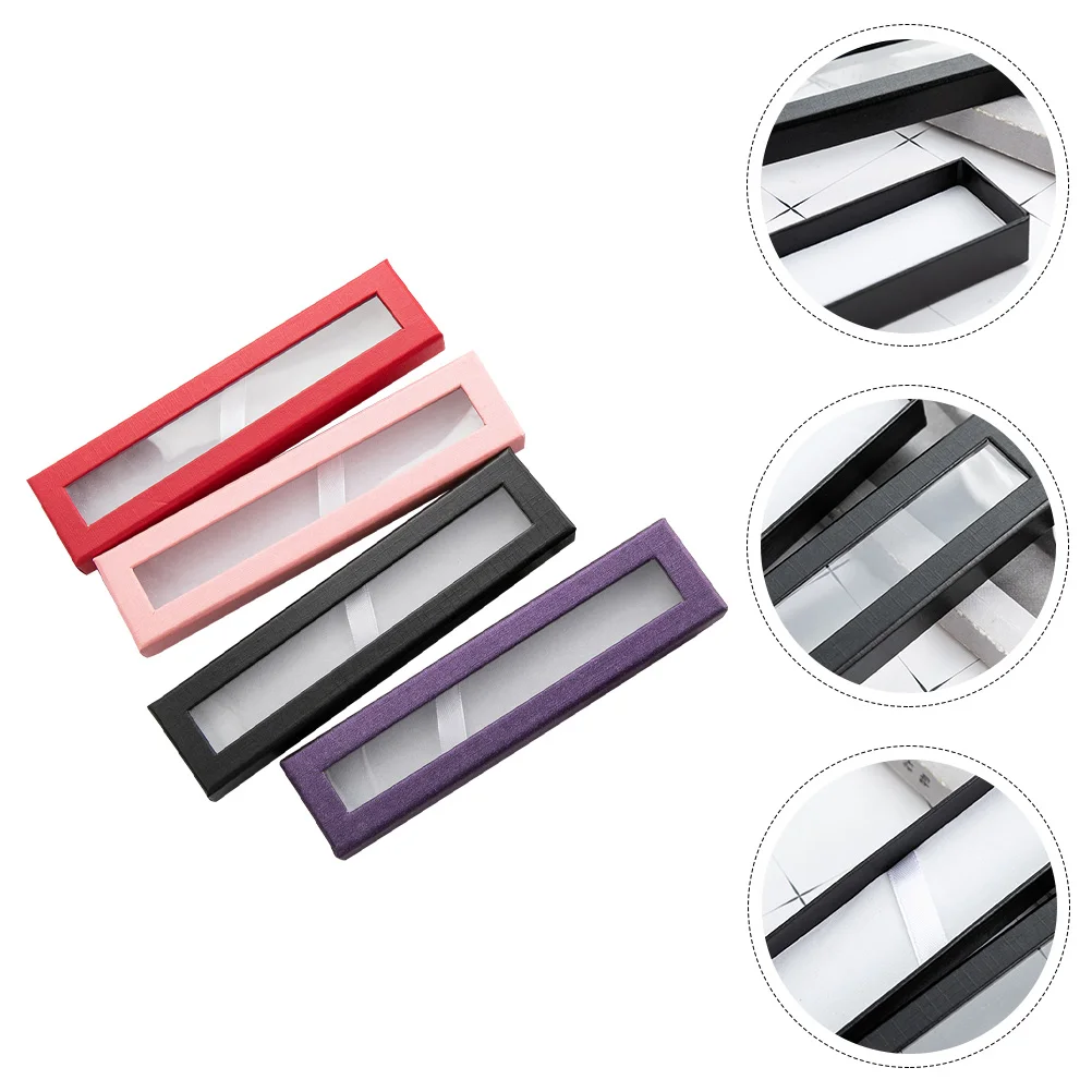 4pcs Gift Box Durable Paper Storage Container With Window Empty Pen Case For Pens Lightweight Practical Student Supplies
4pcs Gift Box Durable Paper Storage Container With Window Empty Pen Case For Pens Lightweight Practical Student Supplies