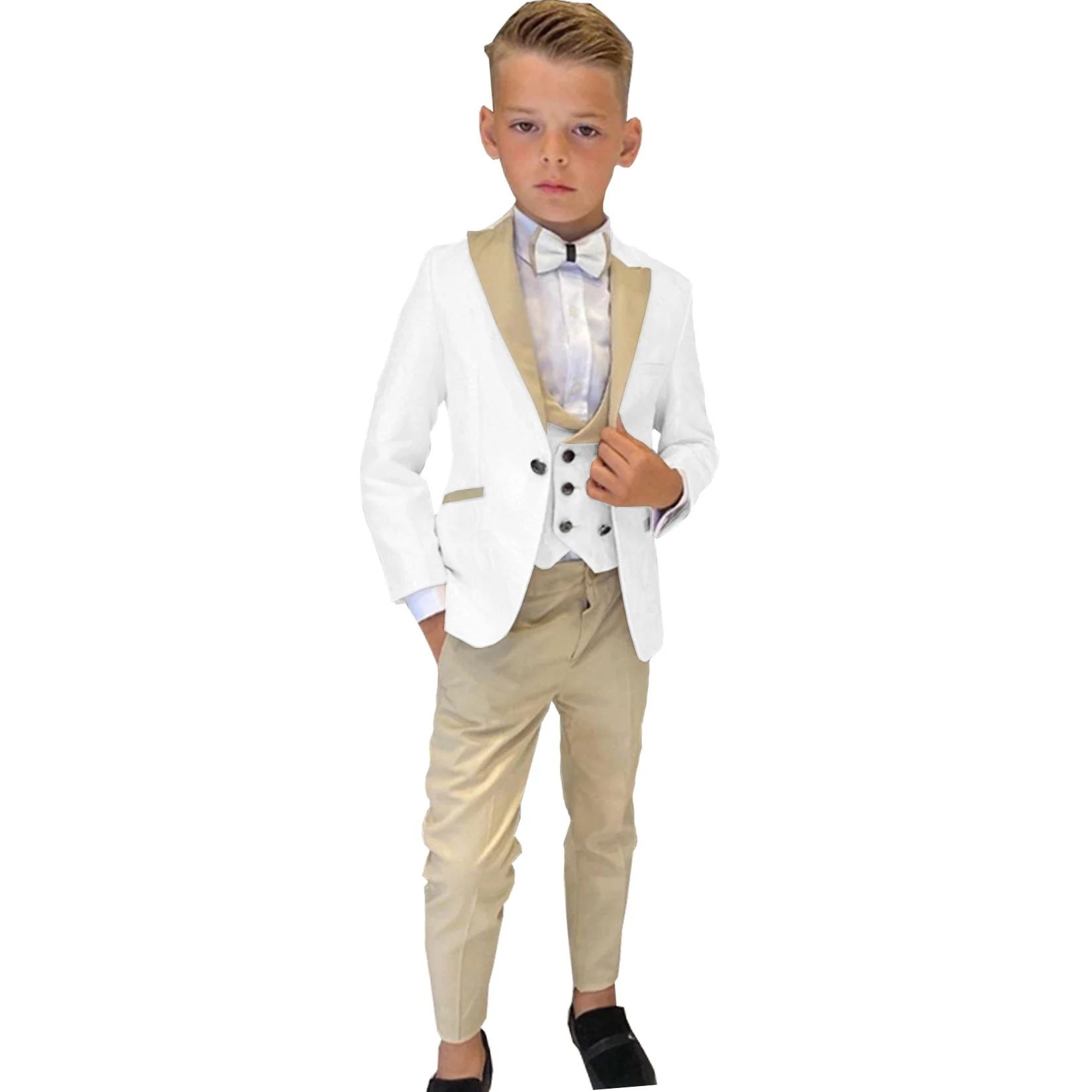 Boys Suit 3 Piece Wedding Tuxedo Party Jacket Pants Vest Child Blazer Set Pointed Lapel Formal Custom Kids Suits
Boys Suit 3 Piece Wedding Tuxedo Party Jacket Pants Vest Child Blazer Set Pointed Lapel Formal Custom Kids Suits
