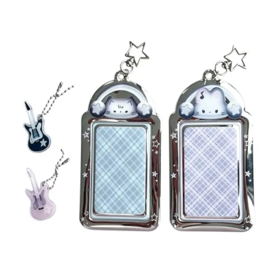 2 Pieces Y2k Photocard Holder Keychain with Bass Pendants - Headphone-Wearing Rocking Cat and Rabbit Case, PU Leather ID Badge
2 Pieces Y2k Photocard Holder Keychain with Bass Pendants - Headphone-Wearing Rocking Cat and Rabbit Case, PU Leather ID Badge