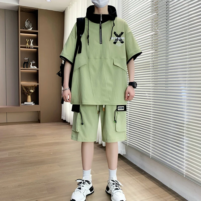 Fashion Men's Casual 2025 Summer Outfit - T-Shirt & Shorts Set High Streetwear Workout Hooded Top Tees & Pant 2 Piece Tracksuits
Fashion Men's Casual 2025 Summer Outfit - T-Shirt & Shorts Set High Streetwear Workout Hooded Top Tees & Pant 2 Piece Tracksuits